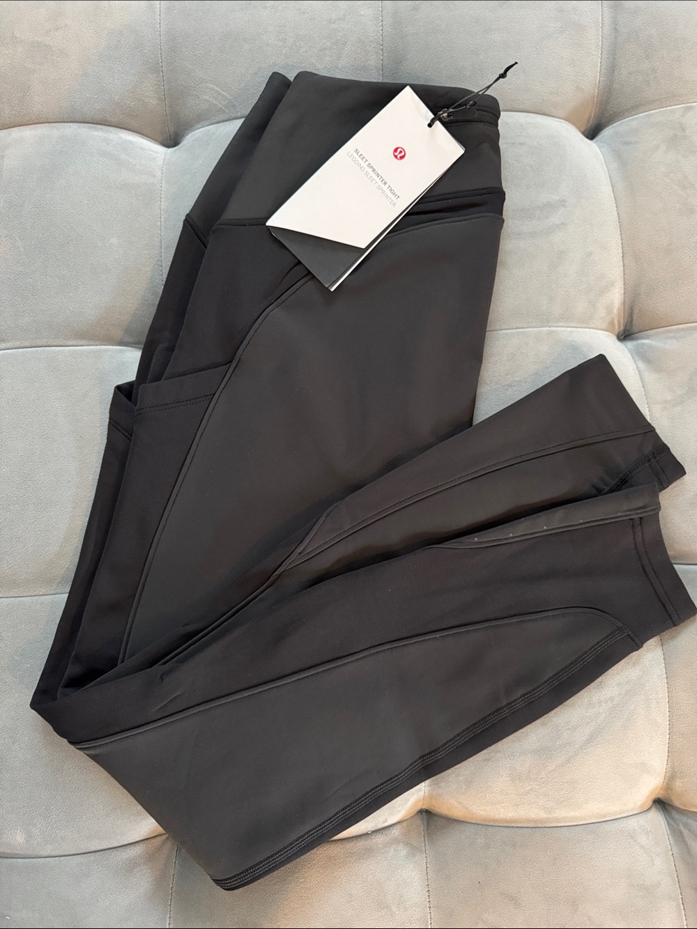 Lululemon Black Sleet Sprinter Tight Leggings Black 6